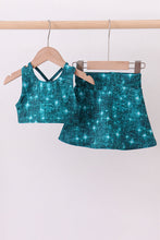 Teal glitter skort set - ARIA KIDS