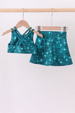 Teal glitter skort set - ARIA KIDS