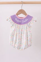 Purple floral happy easter embroidery bubble