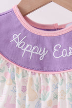 Purple floral happy easter embroidery bubble