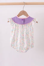 Purple floral happy easter embroidery bubble