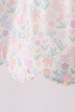 Purple happy easter floral embroidery dress