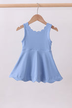 Blue active scalloped mom&me dress - ARIA KIDS