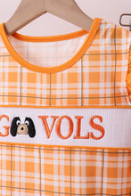 Tennessee Go vols smocked plaid ruffle shorts set - ARIA KIDS