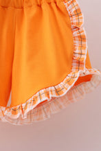 Tennessee Go vols smocked plaid ruffle shorts set - ARIA KIDS