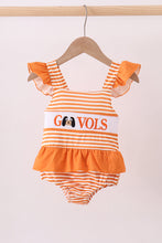 Tennessee Go vols smocked stripe swimsuit - ARIA KIDS