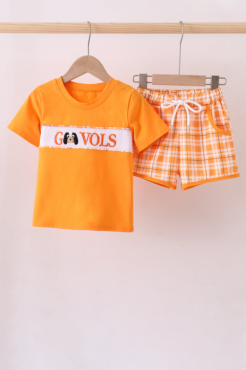 Tennessee Go vols smocked shorts set - ARIA KIDS
