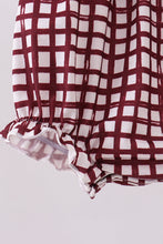 Mississippi Hail State smocked ruffle gingham bubble - ARIA KIDS