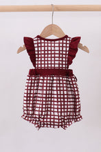 Mississippi Hail State smocked ruffle gingham bubble - ARIA KIDS