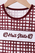 Mississippi Hail State smocked ruffle gingham shorts set - ARIA KIDS