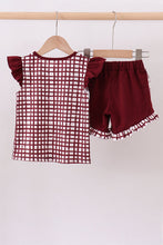 Mississippi Hail State smocked ruffle gingham shorts set - ARIA KIDS