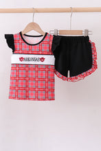 Arkansas smocked plaid ruffle shorts set - ARIA KIDS