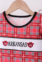 Arkansas smocked plaid ruffle shorts set - ARIA KIDS