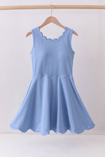 Blue active scalloped mom&me dress - ARIA KIDS