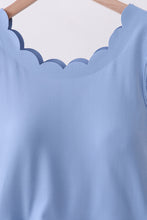 Blue active scalloped mom&me dress - ARIA KIDS