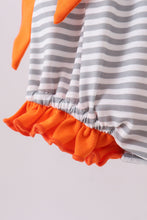 Orange Tennessee embroidery ruffle stripe bubble - ARIA KIDS