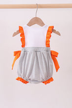 Orange Tennessee embroidery ruffle stripe bubble - ARIA KIDS