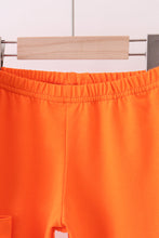 Orange Tennessee embroidery stripe ruffle pants set - ARIA KIDS
