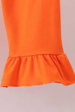 Orange Tennessee embroidery stripe ruffle dress - ARIA KIDS