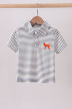 Orange Tennessee embroidery stripe button down shirt - ARIA KIDS