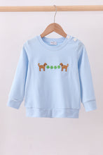 Blue puppy clover embroidery top - ARIA KIDS