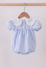 Blue Gingham Lace Bubble - ARIA KIDS