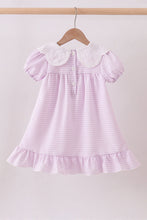 Purple Gingham Lace Ruffle Dress