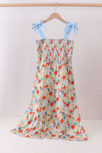 Floral smocked women tiered dress - ARIA KIDS