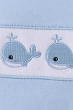 Blue Whale Embroidered Shorts Set