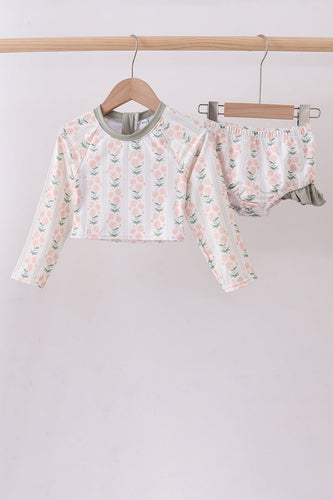 Sage floral rashguard swimsuit - ARIA KIDS