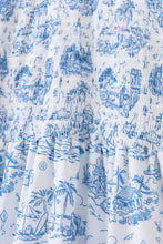 Blue beach sea smocked women dress - ARIA KIDS