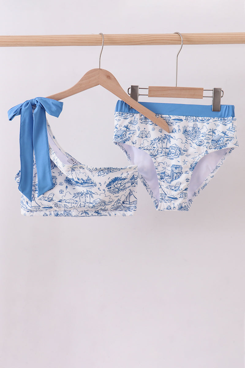 Blue beach sea women swimsuit set - ARIA KIDS