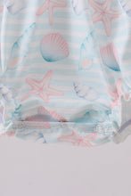 Pink shell starfish embroidery bow bubble - ARIA KIDS