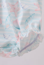 Pink shell starfish embroidery bow bubble - ARIA KIDS