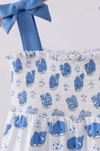 Blue whale smocked ruffle mom&me dress - ARIA KIDS