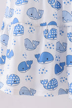 Blue whale smocked ruffle mom&me dress - ARIA KIDS