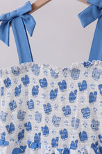 Blue whale smocked ruffle mom&me dress - ARIA KIDS
