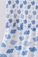 Blue whale smocked ruffle mom&me dress - ARIA KIDS