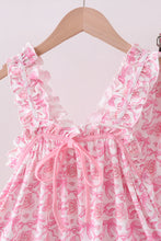 Pink floral print bow ruffle shorts set - ARIA KIDS