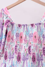 Purple smocked floral dress - ARIA KIDS
