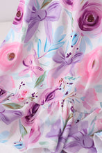 Purple smocked floral dress - ARIA KIDS