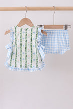 Green Floral Ruffle Bloomer Set
