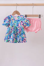 Pink character smocked ruffle bloomer set - ARIA KIDS