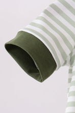 Green Duck Embroidered Stripe Romper