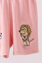 Pink character embroidery jumpsuit - ARIA KIDS