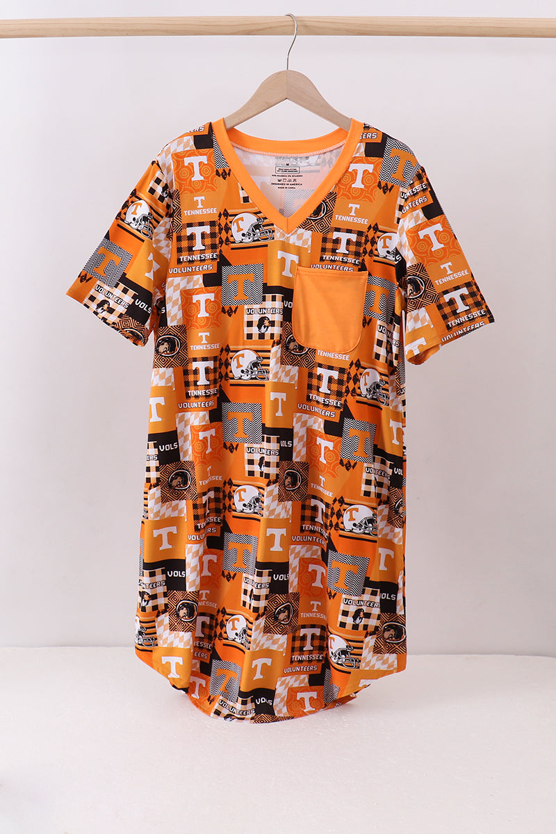 Orange Tennessee VOLS bamboo nightgown - ARIA KIDS