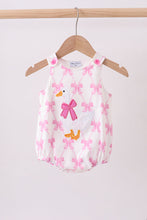 Pink Bow Goose Applique Bubble
