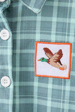 Duck embroidery button down plaid shirt - ARIA KIDS