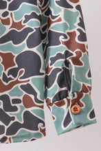 Camouflage puppy hunting embroidery button shirt - ARIA KIDS
