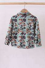 Camouflage puppy hunting embroidery button shirt - ARIA KIDS